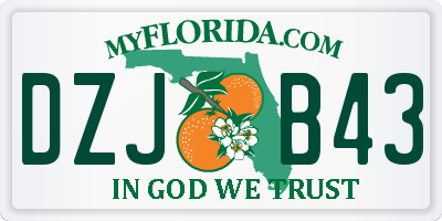 FL license plate DZJB43