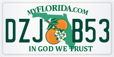 FL license plate DZJB53