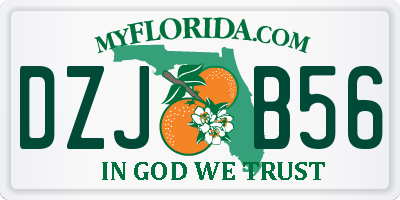 FL license plate DZJB56