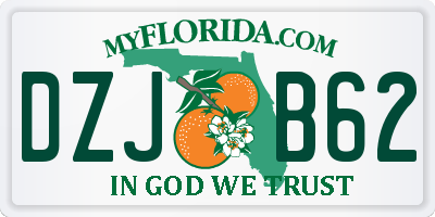 FL license plate DZJB62