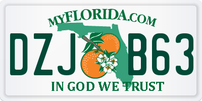 FL license plate DZJB63