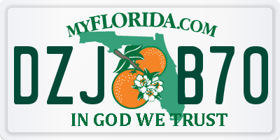 FL license plate DZJB70