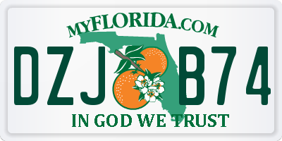FL license plate DZJB74