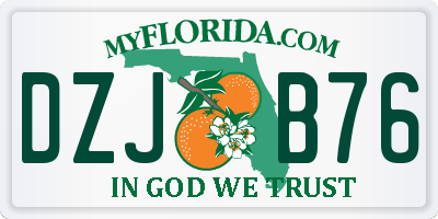 FL license plate DZJB76