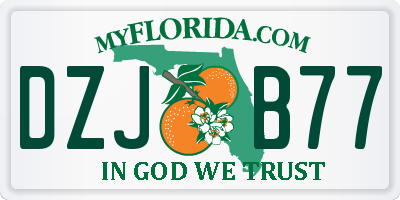 FL license plate DZJB77