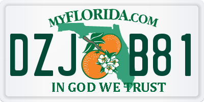FL license plate DZJB81