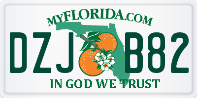 FL license plate DZJB82