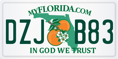FL license plate DZJB83
