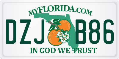 FL license plate DZJB86
