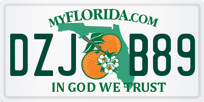 FL license plate DZJB89