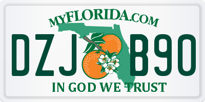 FL license plate DZJB90