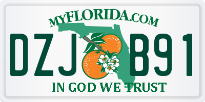 FL license plate DZJB91