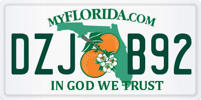 FL license plate DZJB92
