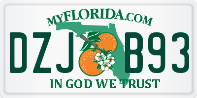 FL license plate DZJB93