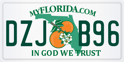 FL license plate DZJB96