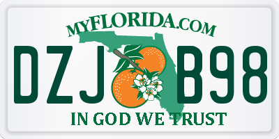 FL license plate DZJB98