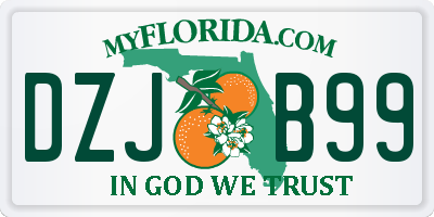 FL license plate DZJB99