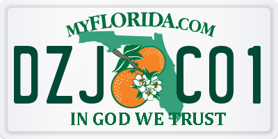 FL license plate DZJC01