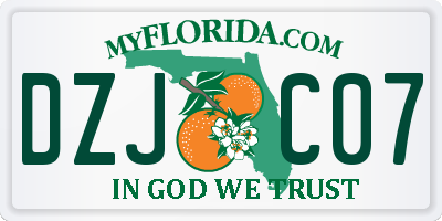 FL license plate DZJC07
