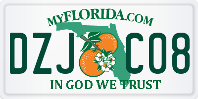 FL license plate DZJC08
