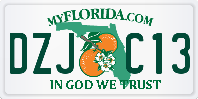 FL license plate DZJC13