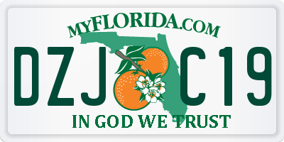 FL license plate DZJC19