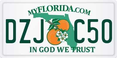 FL license plate DZJC50