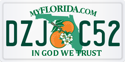 FL license plate DZJC52