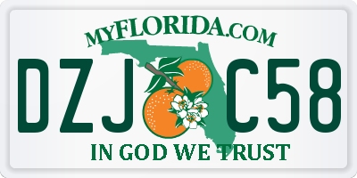 FL license plate DZJC58