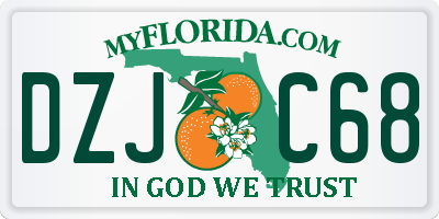FL license plate DZJC68