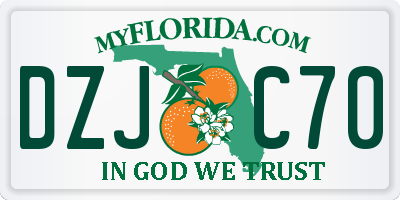 FL license plate DZJC70