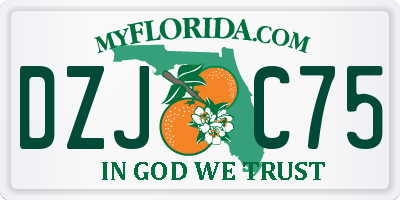 FL license plate DZJC75