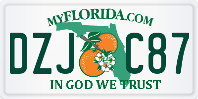 FL license plate DZJC87