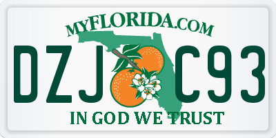 FL license plate DZJC93