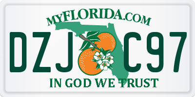 FL license plate DZJC97