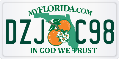 FL license plate DZJC98