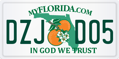 FL license plate DZJD05