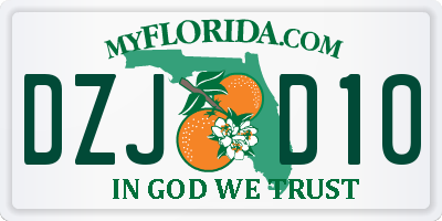 FL license plate DZJD10
