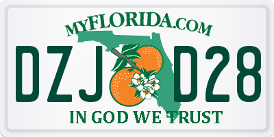 FL license plate DZJD28