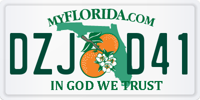 FL license plate DZJD41