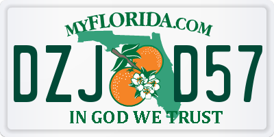 FL license plate DZJD57