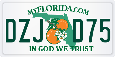 FL license plate DZJD75