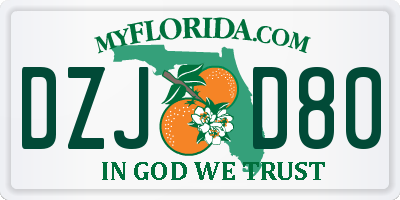 FL license plate DZJD80
