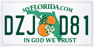 FL license plate DZJD81