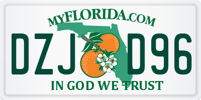 FL license plate DZJD96