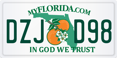 FL license plate DZJD98