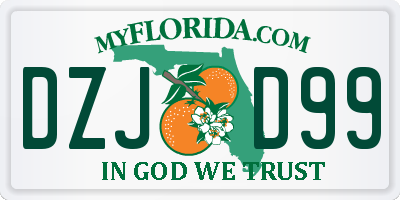 FL license plate DZJD99