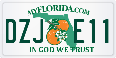 FL license plate DZJE11