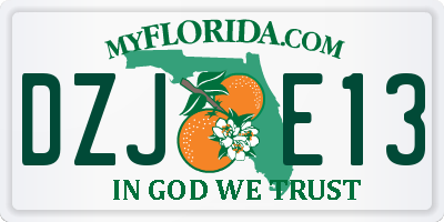 FL license plate DZJE13