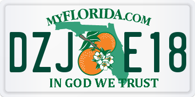 FL license plate DZJE18